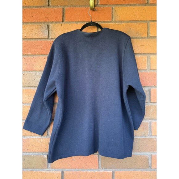 Vintage Paris Sweater Cardigan Yorkies Creation Gyrna | Navy | Womens Size XL - Picture 2 of 13